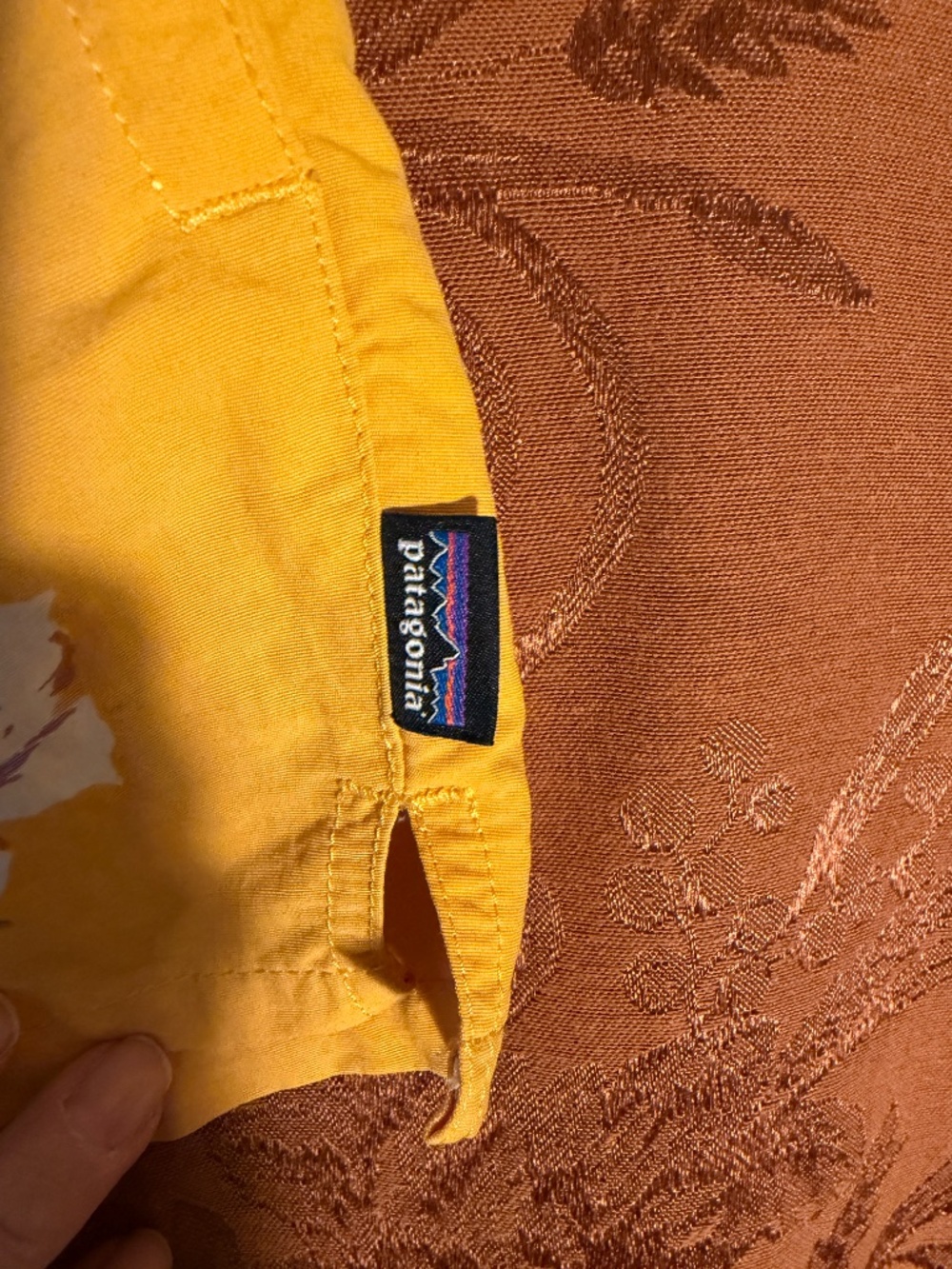 Patagonia Barely Baggies Floral Print Yellow White and Blue Shorts Sz L - Picture 5 of 10